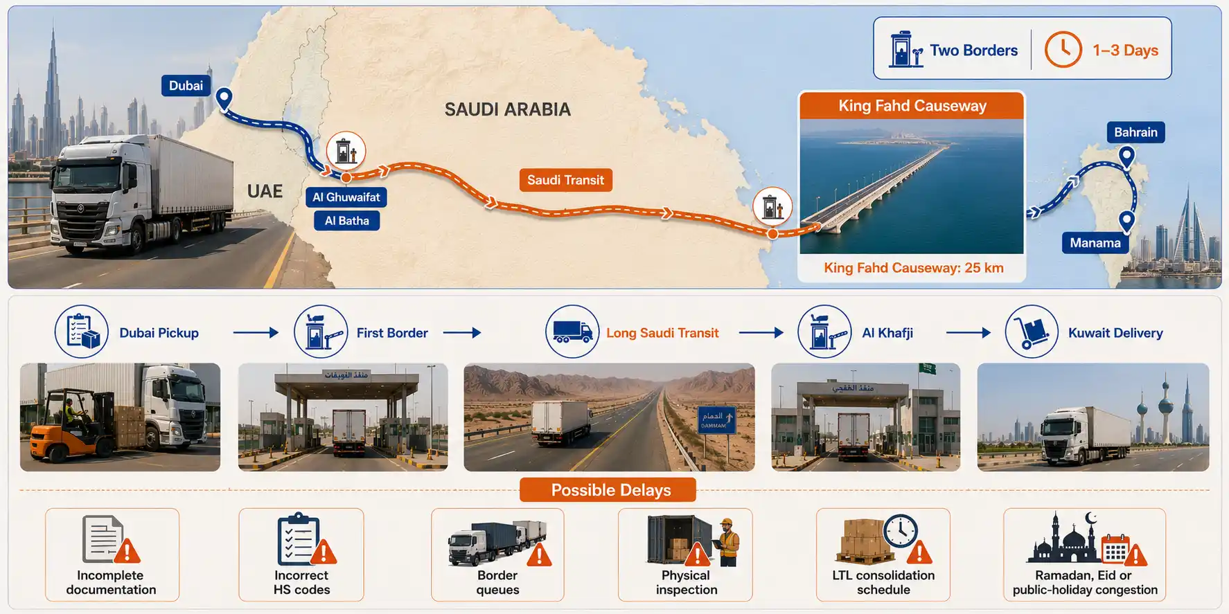 Reasons for Dubai to Bahrain cargo delays